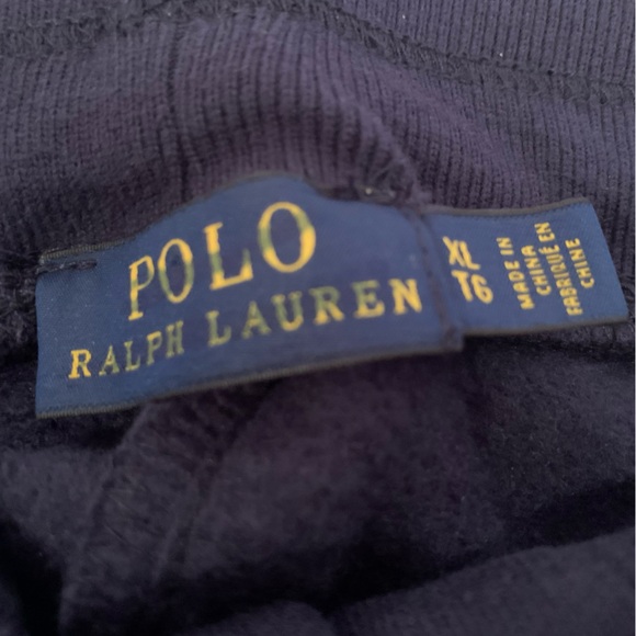 NWOT Ralph Lauren Navy Drawstring Fleece Joggers - Picture 2 of 10